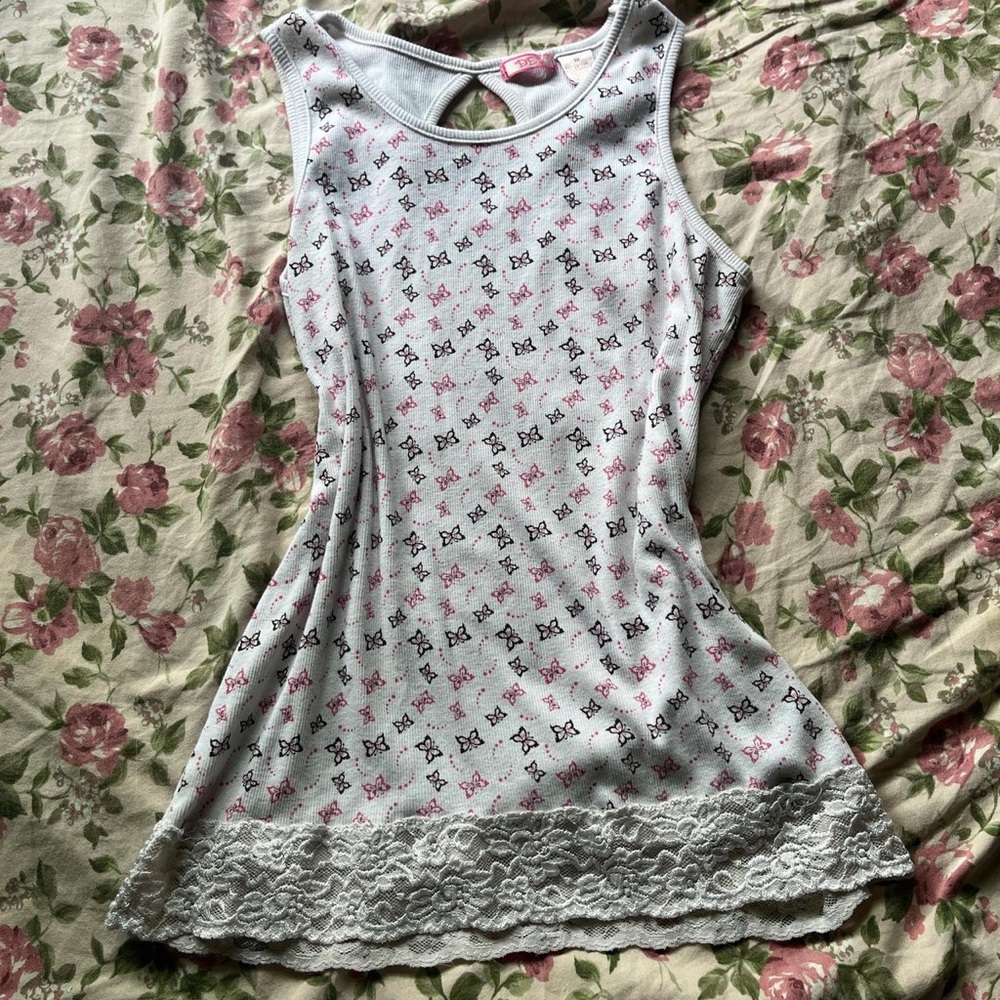DEB White Lacey Butterfly Tank Top
